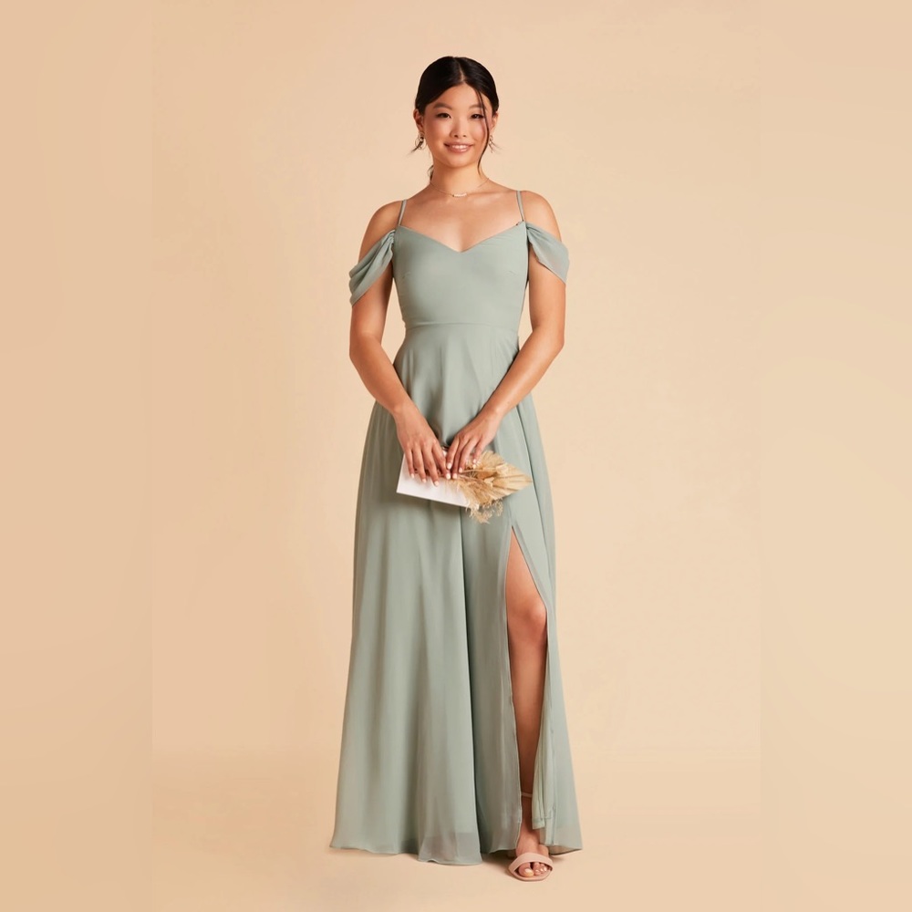 Birdy Grey DEVIN CONVERTIBLE DRESS CHIFFON SAGE MEDIUM NEW NWT Bridesmaid Slit